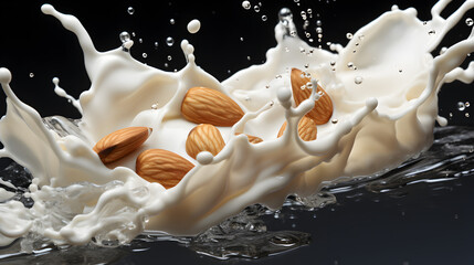 almond and splashes of milk Generative AI