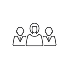 woman team leader icon - business group icon