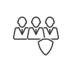 Business Group Protection Icon - Business Team Security Icon