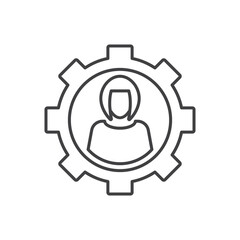 Expert woman icon - business management female icon