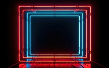 Neon Frame Red and blue light