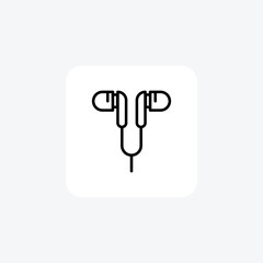 Handsfree, Headphones Vector Line Icon