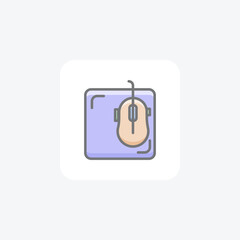 Mouse, Device, Mouse Pad Vector Awesome Icon