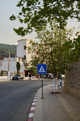 Fototapeta na wymiar asphalt road in the street in the town