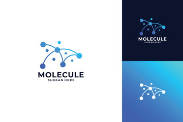 Creative molecule atom particle logo design inspiration