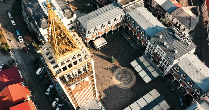 Batumi Cathedral drone shot old town 
