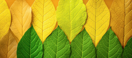 Naklejka na ściany i meble close up of autumn leaves. Multicolored fall leaves. Colorful autumn leaves. Macro leaf texture, digital ai