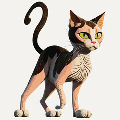 Fototapeta na wymiar Cat kawaii character cartoon vector illustration