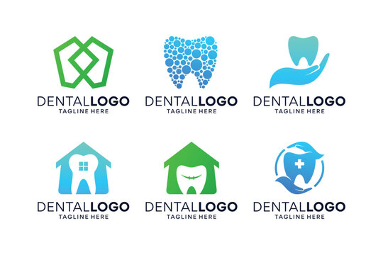 Set of dental logo design. dental clinic, dentist logo.