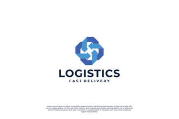 Modern delivery service logo design.