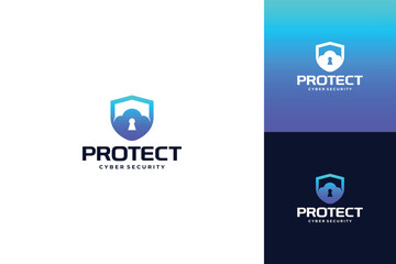 Digital shield Data and network protection logo design