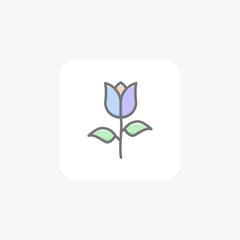 Flower, Rose Vector Awesome Icon
