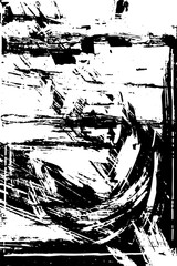 Grunge texture is black and white. Vector monochrome vertical background. Abstract pattern of scratches, scuffs, cracks