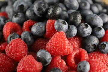 Fresh blueberry and rasberry. 
