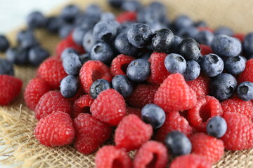 Fresh blueberry and rasberry. 