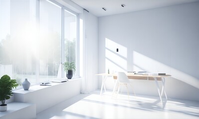 White minimalist living room with sofa. Scandinavian interior design. Generative AI, Generative, AI