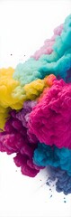 Obraz premium colorful rainbow holi paint color powder explosion isolated on white. Generative AI, Generative, AI