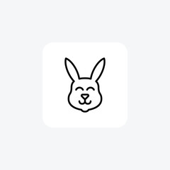 Bunny, Easter, Rabbit Vector Line Icon
