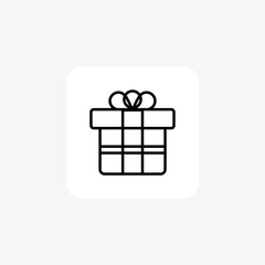 Gift, Prize, Achivement Vector Line Icon