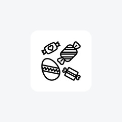 Sweets And Egg, Sweets, Egg Vector Line Icon