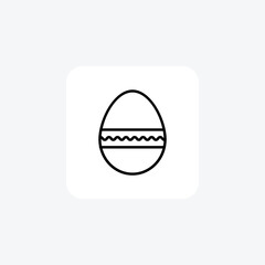 Waves Egg, Easter Vector Line Icon