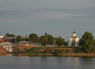 landscape with a bridge over a river