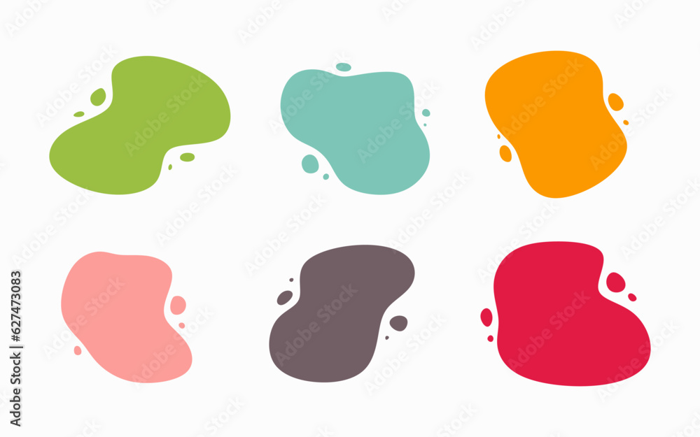 Poster liquid shapes set. abstract vector liquid shapes isolated. modern geometric graphic elements in vari