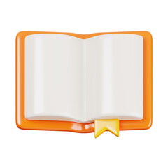 Open book isolated. General UI icon set concept. 3D Render illustration 