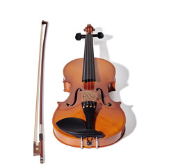 Violin on white background. Classical music instrument