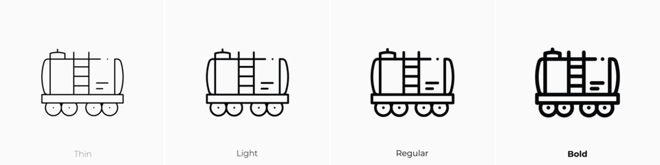 gas truck icon. Thin, Light, Regular And Bold style design isolated on white background