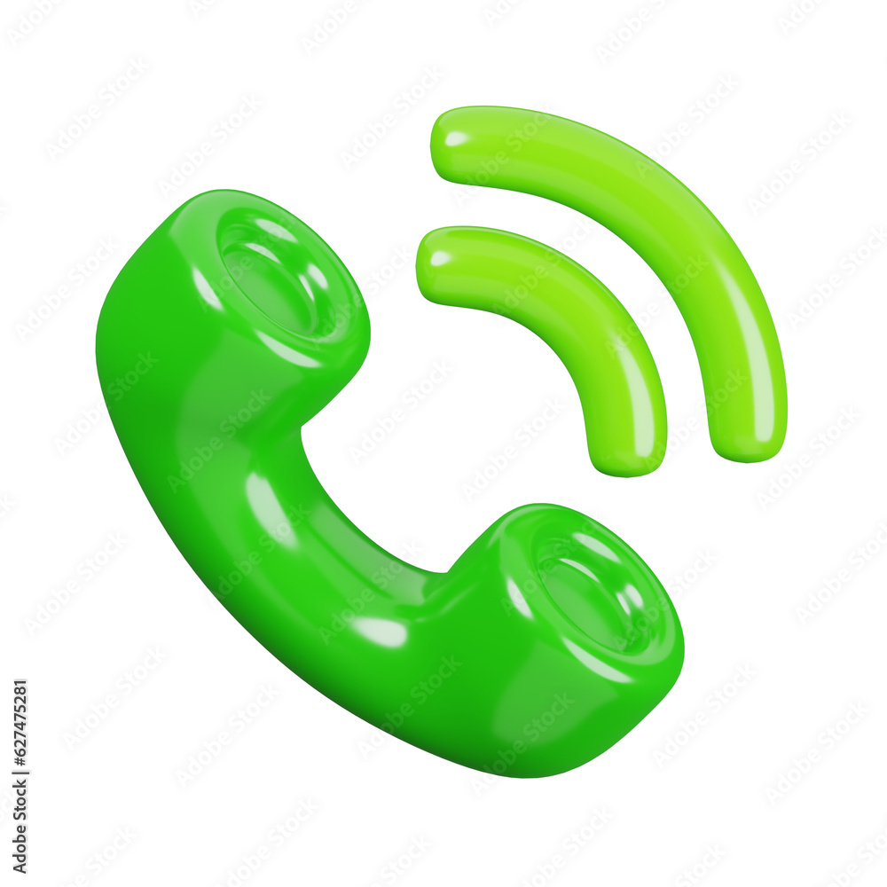 Poster phone call isolated. general ui icon set concept. 3d render illustration
