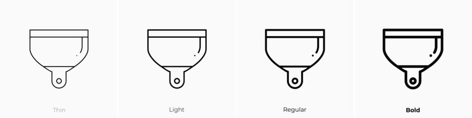 dustpan icon. Thin, Light, Regular And Bold style design isolated on white background