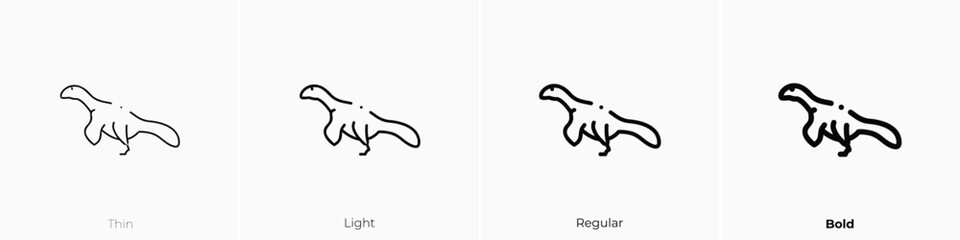 dinosaur icon. Thin, Light, Regular And Bold style design isolated on white background