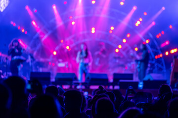 Fototapeta na wymiar Blurred stage during live concert