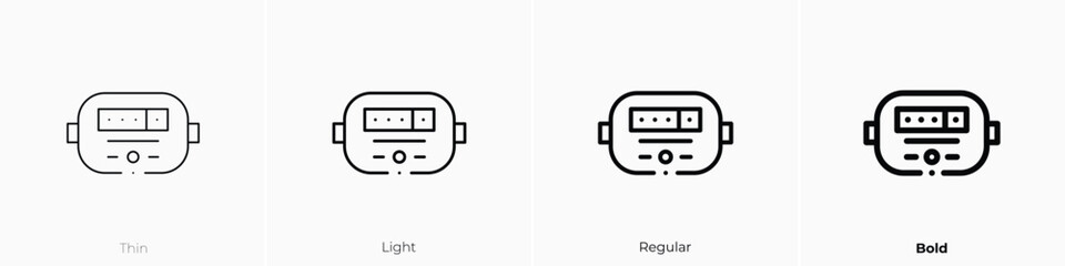 counter icon. Thin, Light, Regular And Bold style design isolated on white background