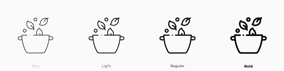 cook icon. Thin, Light, Regular And Bold style design isolated on white background