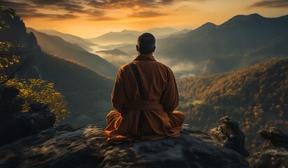 Man in meditation, generative ai