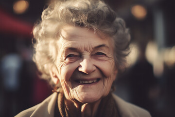 portrait of a caucasian grandmother smiling