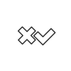 Cross check mark line icon vector illustration.