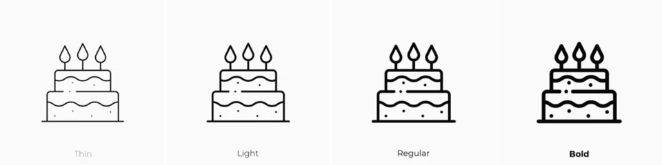 Fotobehang cake icon. Thin, Light, Regular And Bold style design isolated on white background © Tricon