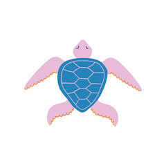 turtle hand drawn in flat style. Vector illustration