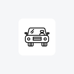 Man In Car, Driving, Commute Vector Line Icon