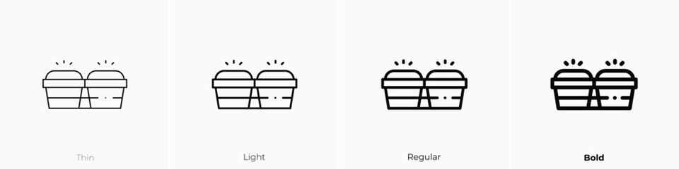 bongos icon. Thin, Light, Regular And Bold style design isolated on white background