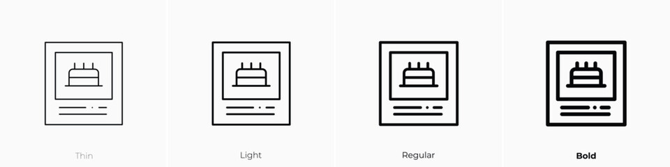 birthday icon. Thin, Light, Regular And Bold style design isolated on white background