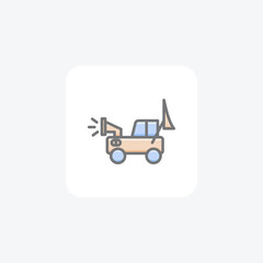 Announcement Van, Speaker System Vector Awesome Fill Icon