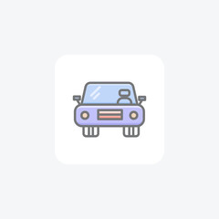 Man In Car, Driving, Commute Vector Awesome Fill Icon