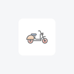 Scooter, Personal Transport Vector Awesome Fill Icon