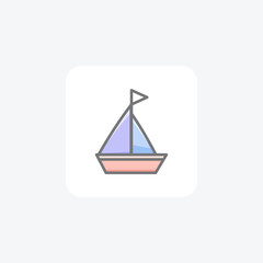 Sail Ship, Boat, Nautical Vector Awesome Fill Icon