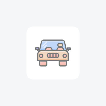 Car, Commute, Automobile Vector Awesome Fill Icon