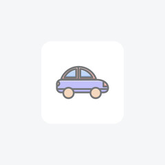 Side View Of Car, Vehicle, Automobile Vector Awesome Fill Icon